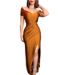 Off-Shoulder Maxi Jurk met Beinsplit voor Dames