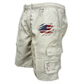 Cargo Korte Broek met Elastische Taille en Flap-Zakken voor Heren