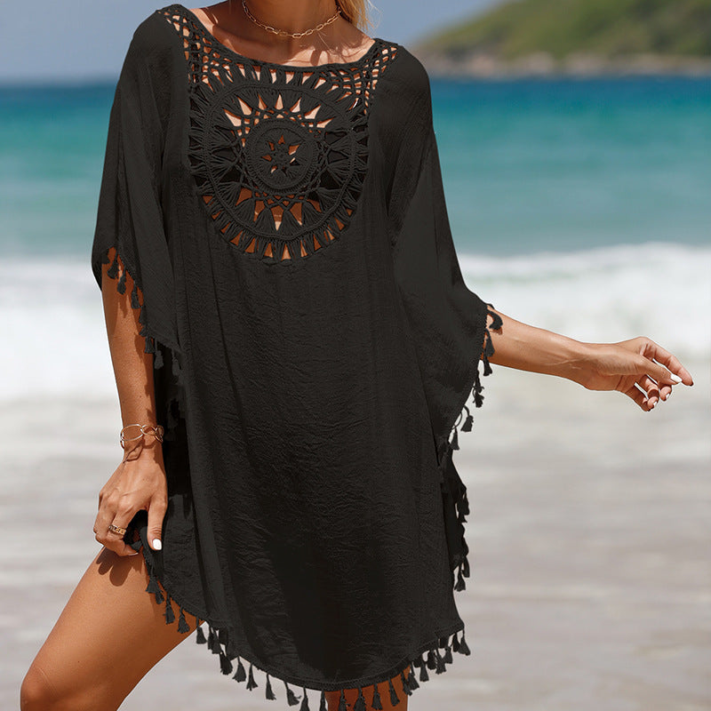 Crochet Strandjurk met Franjerand voor Dames