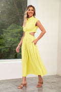Maxi Jurk met Opstaande Kraag en Cut-Out Details voor Dames