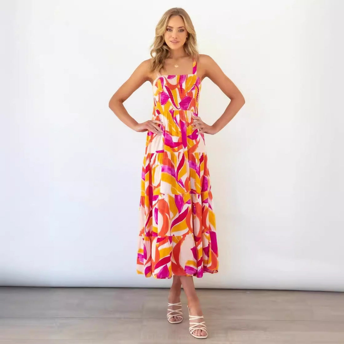 Talia | Bloemen Maxi Jurk met Elastische Taille Boho voor Dames