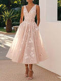 Mouwloze Maxi Jurk met V-Hals en Bloemenprint voor Dames
