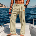 Katoenen Rechte Pantalon met Elastische Taille voor Heren