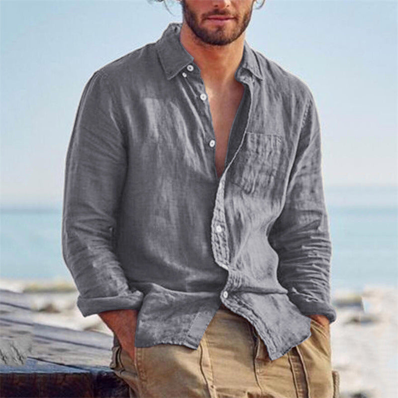 Linnen Button-Down Overhemd voor Heren