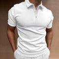Slim Fit Poloshirt met Opstaande Kraag voor Heren