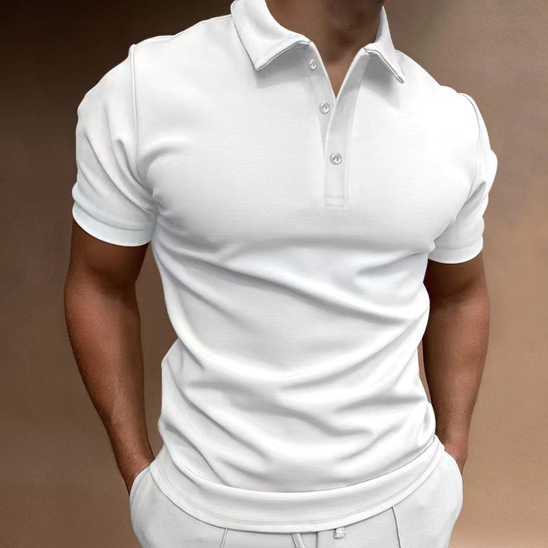 Slim Fit Poloshirt met Opstaande Kraag voor Heren