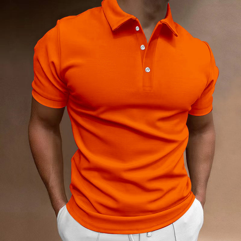 Slim Fit Poloshirt met Opstaande Kraag voor Heren