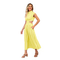 Maxi Jurk met Opstaande Kraag en Cut-Out Details voor Dames