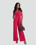 Wide Leg Broekpak met Overslag voor Dames