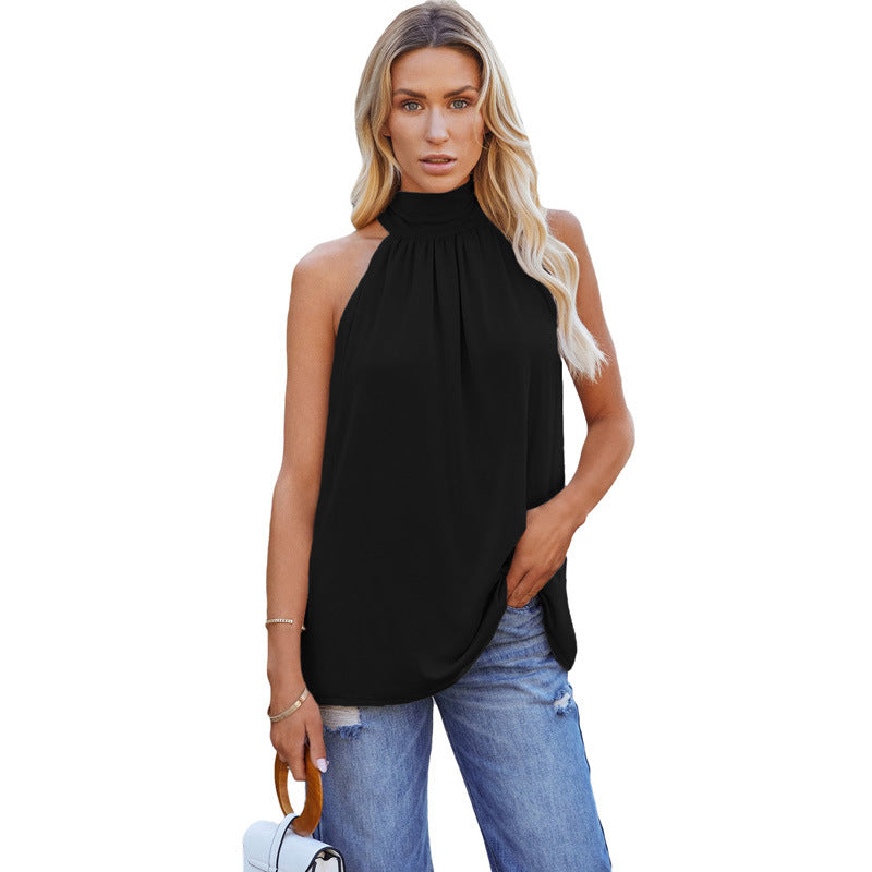 Mouwloze Blouse met Opstaande Kraag voor Dames
