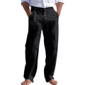 Linnen Rechte Pantalon met Hoge Taille voor Heren