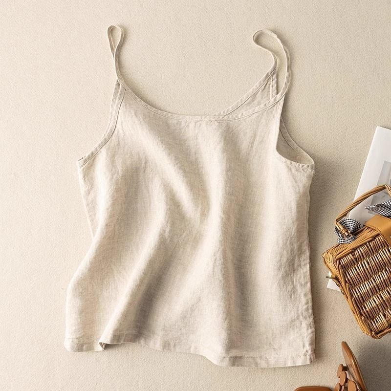 Lenia | Mouwloze Linnen Camisole Top voor Dames