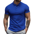 Korte Mouwen Poloshirt met Verborgen Knoopsluiting voor Heren
