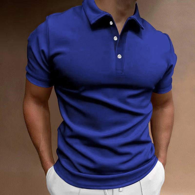 Slim Fit Poloshirt met Opstaande Kraag voor Heren