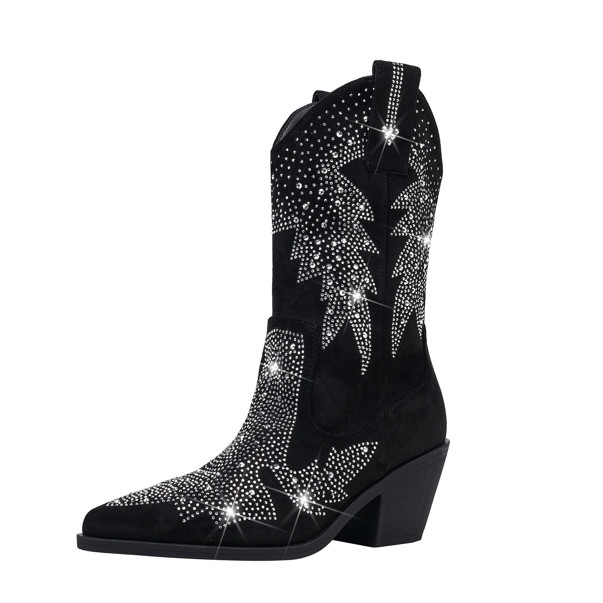 Suède Cowboy Laarzen met Strass voor Dames