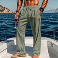 Katoenen Rechte Pantalon met Elastische Taille voor Heren