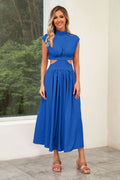 Maxi Jurk met Opstaande Kraag en Cut-Out Details voor Dames