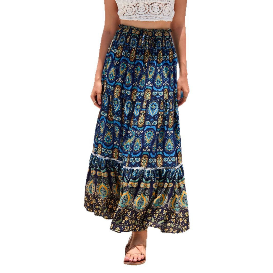 Maya | Boho A-Lijn Maxi Rok met Etnisch Patroon voor Dames