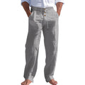 Linnen Rechte Pantalon met Hoge Taille voor Heren
