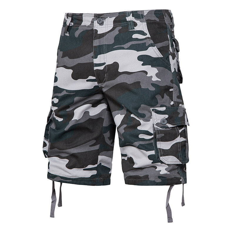 Camo Cargo Korte Broek met Flap-Zakken voor Heren