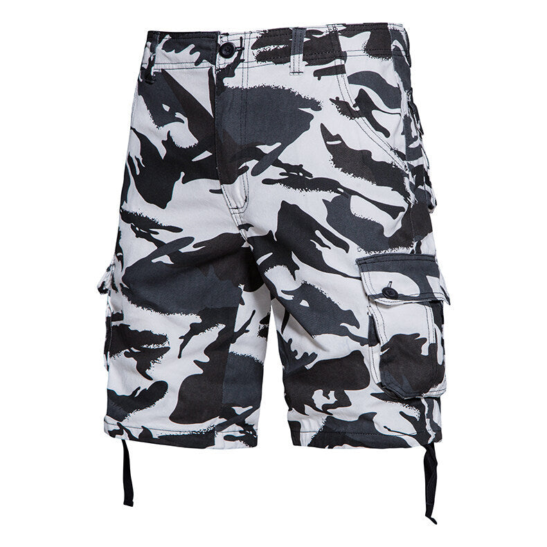 Camo Cargo Korte Broek met Flap-Zakken voor Heren