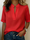 V-Hals Blouse met Cut-Out Details voor Dames