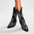 Suède Cowboy Laarzen met Strass voor Dames