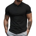 Korte Mouwen Poloshirt met Verborgen Knoopsluiting voor Heren
