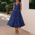 Mouwloze Maxi Jurk met V-Hals en Bloemenprint voor Dames