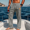 Katoenen Rechte Pantalon met Elastische Taille voor Heren