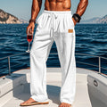 Katoenen Rechte Pantalon met Elastische Taille voor Heren