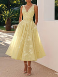 Mouwloze Maxi Jurk met V-Hals en Bloemenprint voor Dames