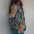 Elara | V-Hals Boho Blouse met Pofmouwen voor Dames