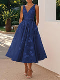 Mouwloze Maxi Jurk met V-Hals en Bloemenprint voor Dames