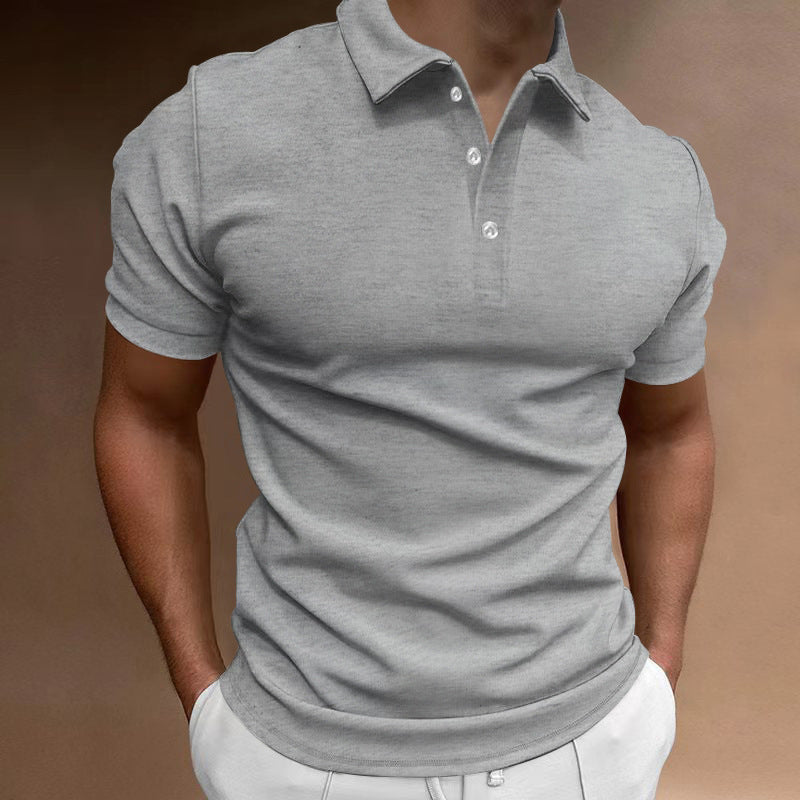 Slim Fit Poloshirt met Opstaande Kraag voor Heren