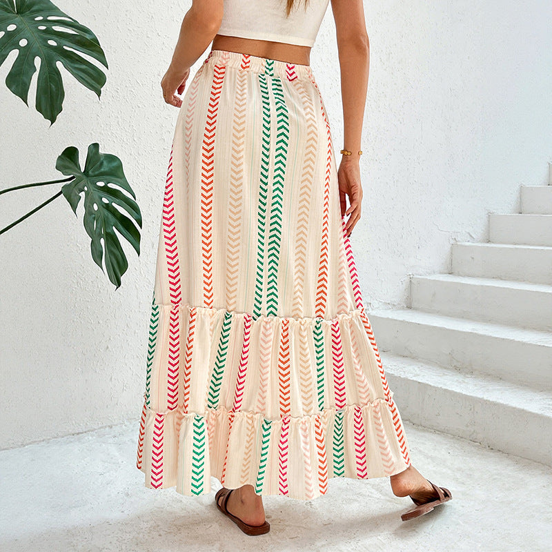 Freya | Boho A-Lijn Maxi Rok met Strikdetail voor Dames