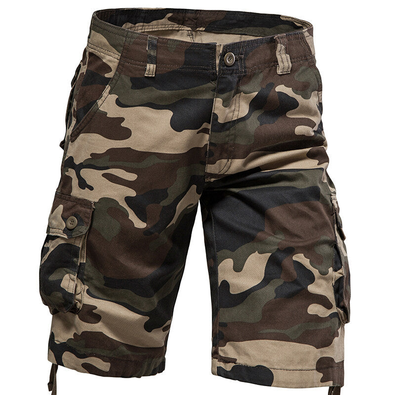 Camo Cargo Korte Broek met Flap-Zakken voor Heren