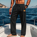 Katoenen Rechte Pantalon met Elastische Taille voor Heren