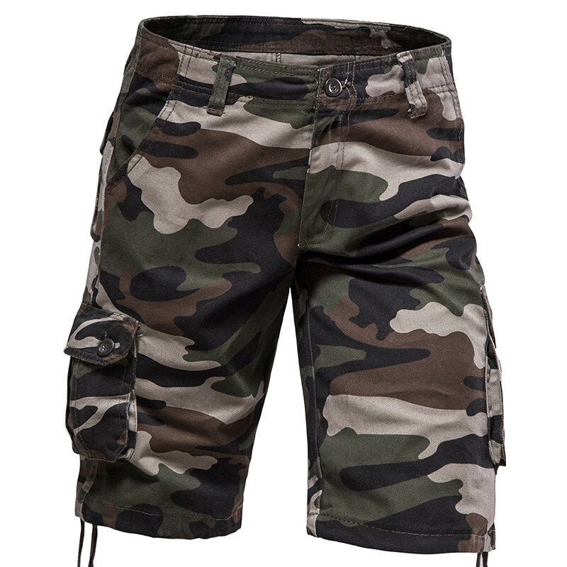 Camo Cargo Korte Broek met Flap-Zakken voor Heren