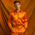 Satijnen Button-Down Overhemd voor Heren