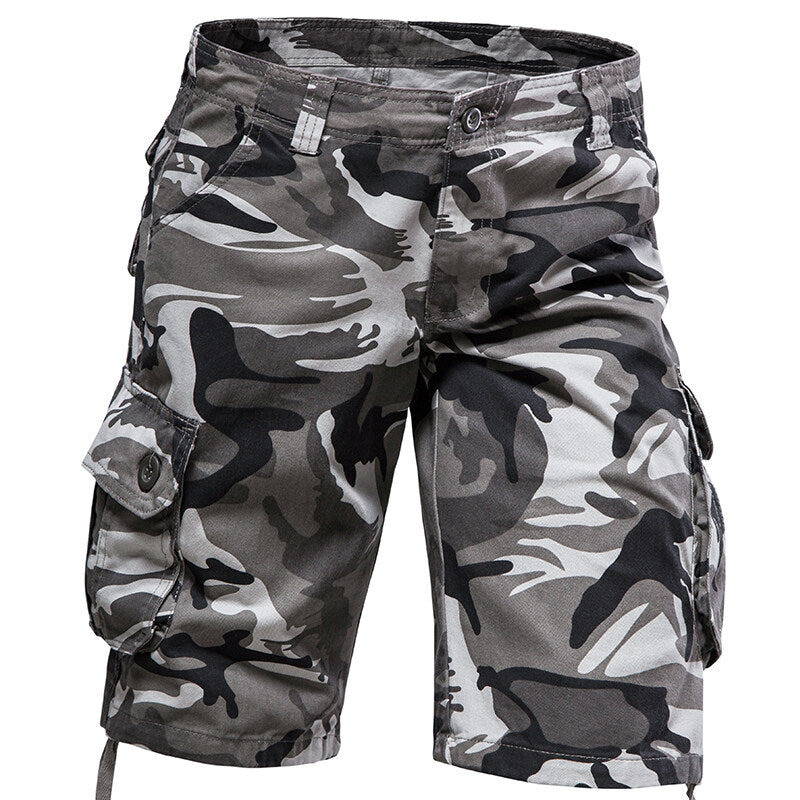 Camo Cargo Korte Broek met Flap-Zakken voor Heren