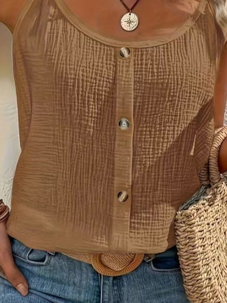 Button-Down Blouse met Spaghettibandjes voor Dames