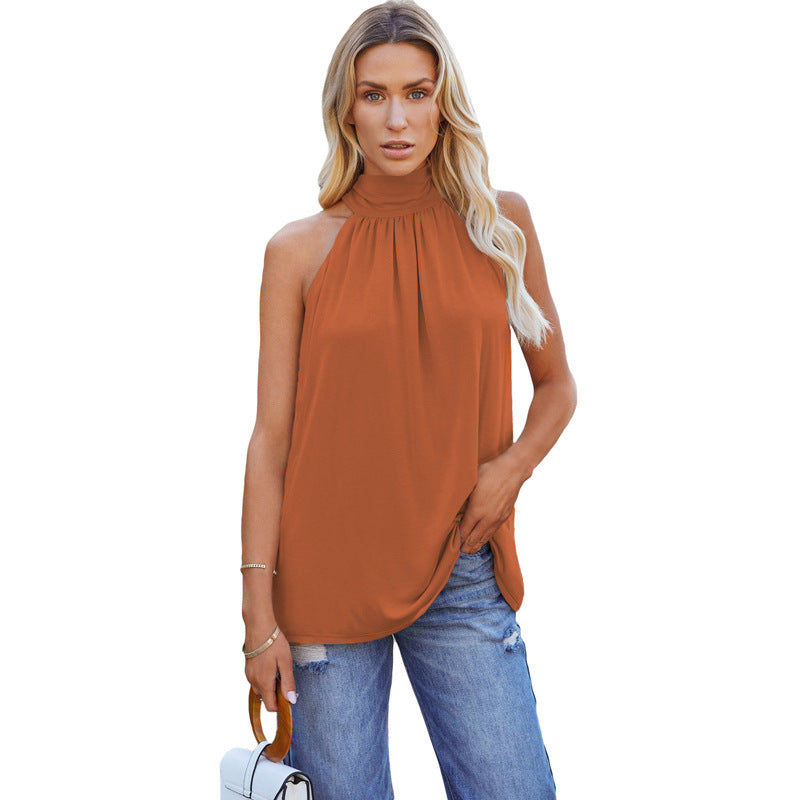 Mouwloze Blouse met Opstaande Kraag voor Dames