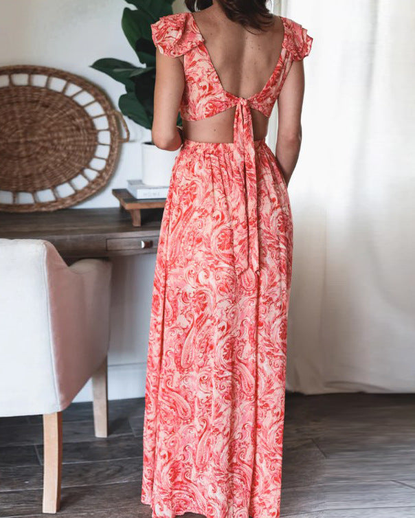 Aeryn | Boho Bloemen Maxi Jurk met V-hals voor Dames