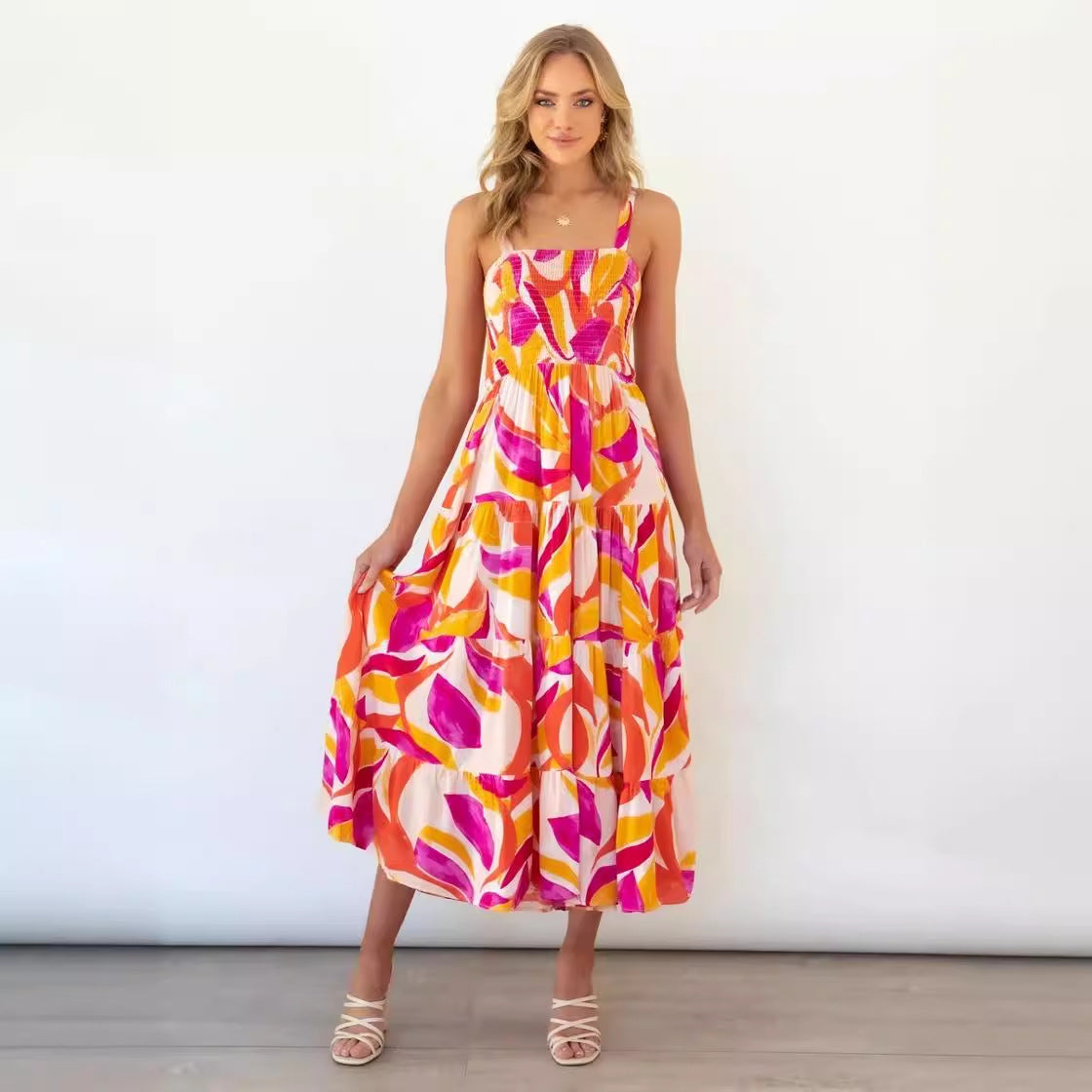 Talia | Bloemen Maxi Jurk met Elastische Taille Boho voor Dames