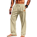 Katoenen Rechte Pantalon met Elastische Taille voor Heren
