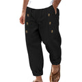 Linnen Rechte Pantalon met Zijknoppen voor Heren