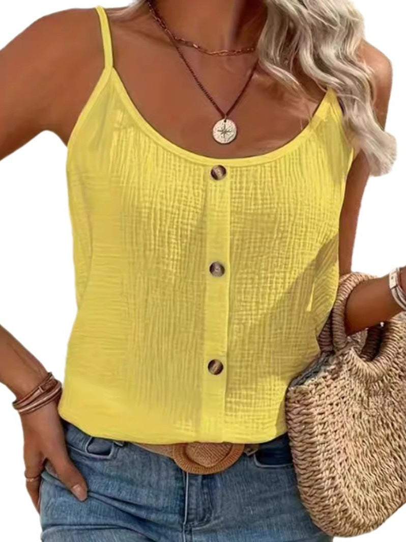 Button-Down Blouse met Spaghettibandjes voor Dames