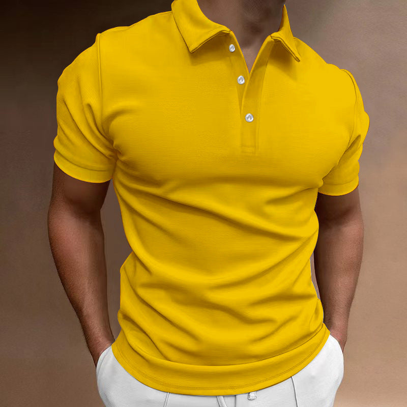Slim Fit Poloshirt met Opstaande Kraag voor Heren