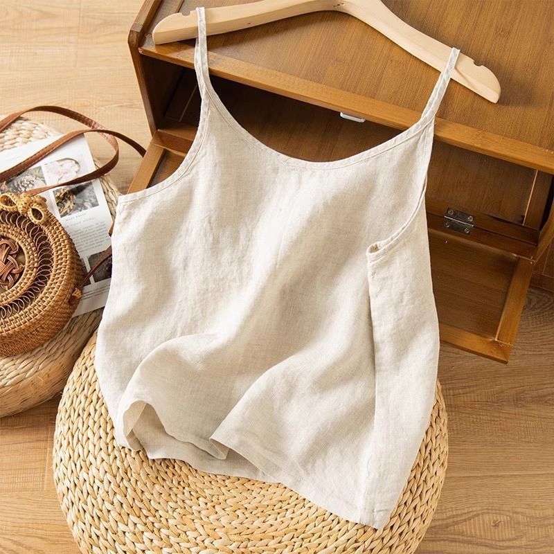 Lenia | Mouwloze Linnen Camisole Top voor Dames